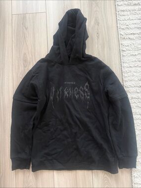 Black Graphic Pullover Hoodie - Unbranded